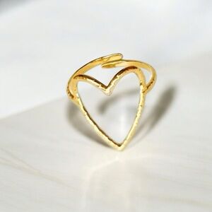 Hollow Heart 18K Gold Plated Stainless Steel